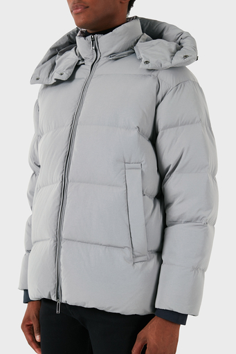 Emporio Armani Regular Fit Çıkarılabilir Kapüşonlu Yün Dolgulu Şişme Erkek Mont 6D1B83 1NVDZ 06K3 GRİ - 5