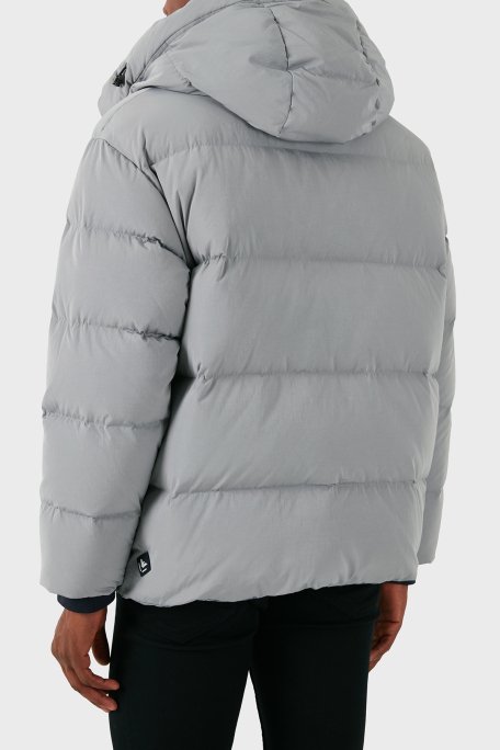 Emporio Armani Regular Fit Çıkarılabilir Kapüşonlu Yün Dolgulu Şişme Erkek Mont 6D1B83 1NVDZ 06K3 GRİ - 3