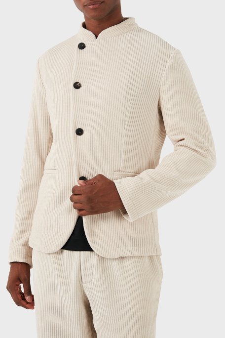 Emporio Armani Regular Fit Dik Yaka Erkek Ceket 6D1G6P 1JHNZ 0135 KREM - 4
