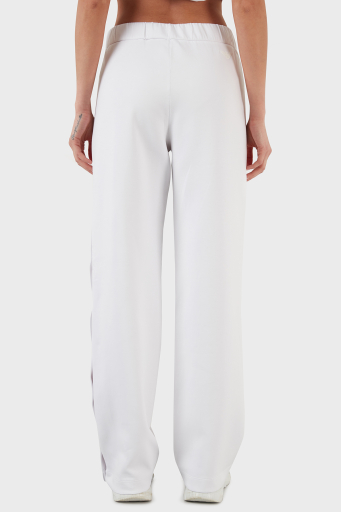 Emporio Armani Regular Fit Elastik Bel Bantlı Kapanabilir Yırtmaçlı Bayan Pantolon 3L2P6C 2JYWZ 0100 BEYAZ - 11