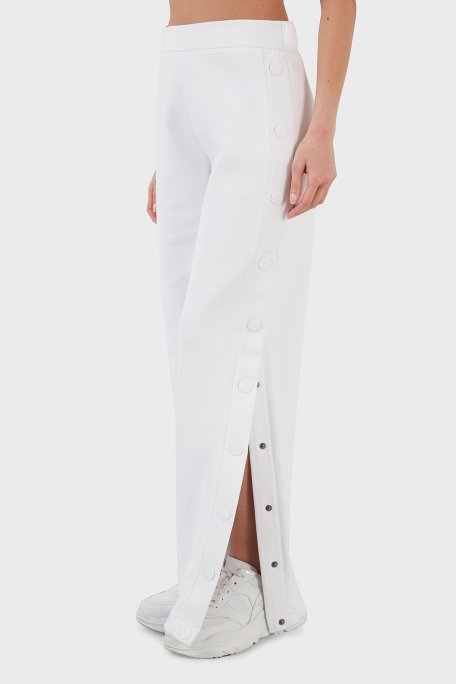 Emporio Armani Regular Fit Elastik Bel Bantlı Kapanabilir Yırtmaçlı Bayan Pantolon 3L2P6C 2JYWZ 0100 BEYAZ - 3