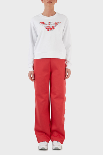 Emporio Armani Regular Fit Elastik Bel Bantlı Kapanabilir Yırtmaçlı Bayan Pantolon 3L2P6C 2JYWZ 0319 KIRMIZI - 7