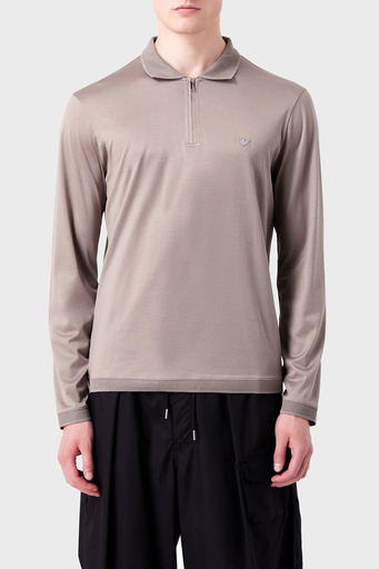 Emporio Armani Regular Fit Fermuarlı Erkek Polo Yaka Sweat 6R1F85 1JUVZ 0643 TAŞ - 1