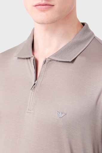 Emporio Armani Regular Fit Fermuarlı Erkek Polo Yaka Sweat 6R1F85 1JUVZ 0643 TAŞ - 3