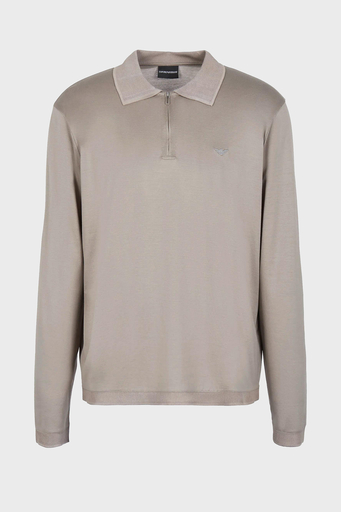 Emporio Armani Regular Fit Fermuarlı Erkek Polo Yaka Sweat 6R1F85 1JUVZ 0643 TAŞ - 4