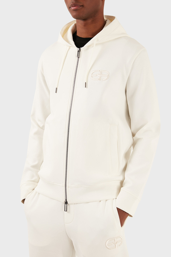 Emporio Armani Regular Fit Fermuarlı Kapüşonlu Erkek Sweat 8N1ML6 1JHSZ 0101 BEYAZ - 5