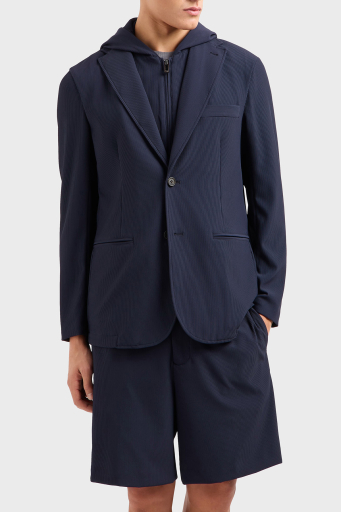 Emporio Armani Regular Fit Kapüşonlu Çıkarılabilir İç Panelli Erkek Ceket EM001506 AF14076 UB118 LACİVERT - 3