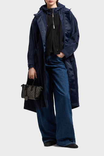 Emporio Armani Regular Fit Kapüşonlu Fermuarlı Bayan Ceket EW001032 AF12911 UC001 SİYAH - 1