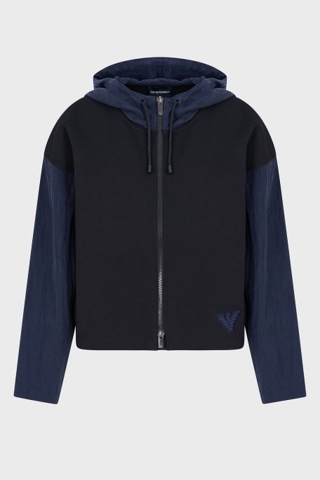Emporio Armani Regular Fit Kapüşonlu Fermuarlı Bayan Ceket EW001032 AF12911 UC001 SİYAH - 5