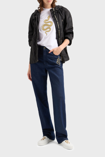 Emporio Armani Regular Fit Kapüşonlu Logolu Bayan Ceket EW001163 AF13339 UC001 SİYAH - 2