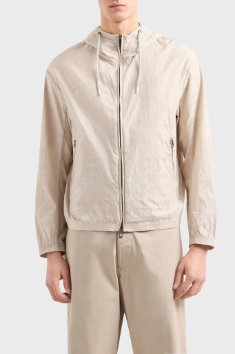 Emporio Armani Regular Fit Kapüşonlu Mevsimlik Erkek Mont 3D1BH4 1NNXZ 06G2 BEJ - 6