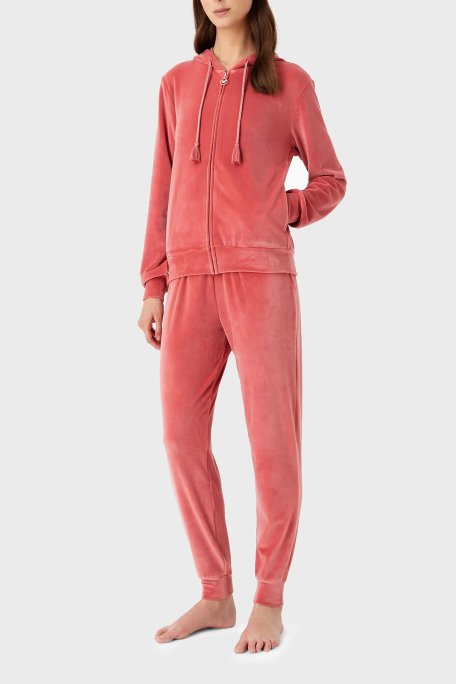 Emporio Armani Regular Fit Kapüşonlu Şönil Bayan Eşofman Takımı 164730 3F260 03051 PEMBE - 1