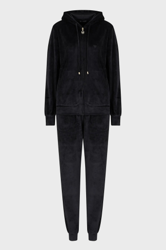 Emporio Armani Regular Fit Kapüşonlu Şönil Bayan Eşofman Takımı 1648894 F2600 0020 SİYAH - 4