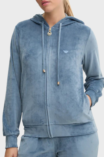 Emporio Armani Regular Fit Kapüşonlu Şönil Bayan Eşofman Takımı 1648894 F2600 3541 MAVİ - 4