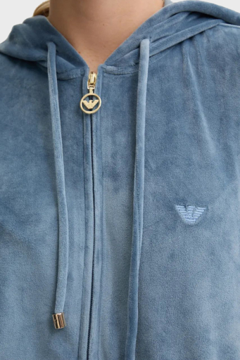 Emporio Armani Regular Fit Kapüşonlu Şönil Bayan Eşofman Takımı 1648894 F2600 3541 MAVİ - 6