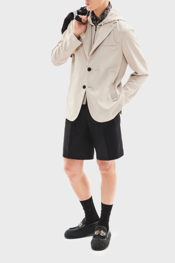 Emporio Armani Regular Fit Kapüşonlu Spor Blazer Erkek Ceket 3D1G73 1NPQZ 06G2 BEJ - 4