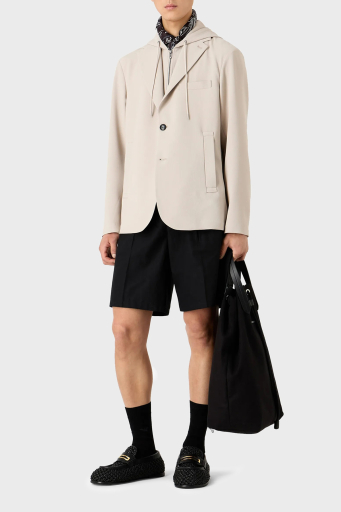 Emporio Armani Regular Fit Kapüşonlu Spor Blazer Erkek Ceket 3D1G73 1NPQZ 06G2 BEJ - 8