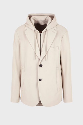 Emporio Armani Regular Fit Kapüşonlu Spor Blazer Erkek Ceket 3D1G73 1NPQZ 06G2 BEJ - 12