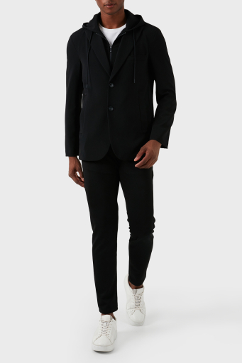 Emporio Armani Regular Fit Kapüşonlu Spor Blazer Erkek Ceket 3D1G73 1NPQZ 0999 SİYAH - 11