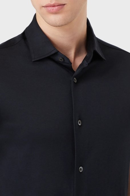 Emporio Armani Regular Fit Kısa Kol Pamuklu Erkek Gömlek 8N1CG0 1JUVZ 0920 LACİVERT - 2