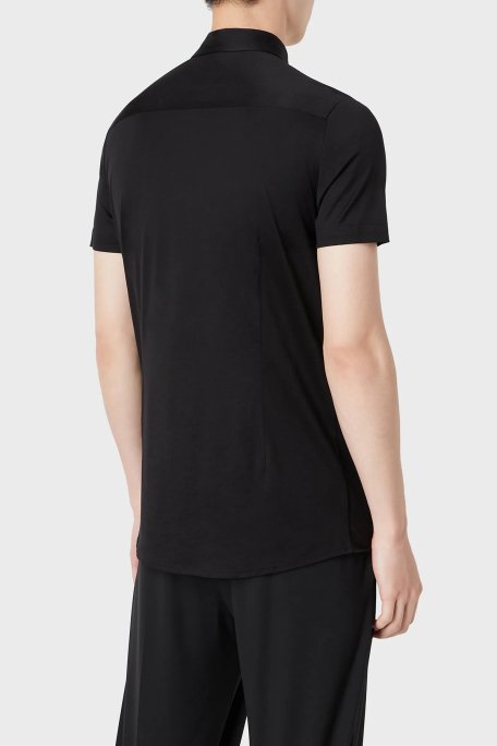 Emporio Armani Regular Fit Kısa Kol Pamuklu Erkek Gömlek 8N1CG0 1JUVZ 0999 SİYAH - 2