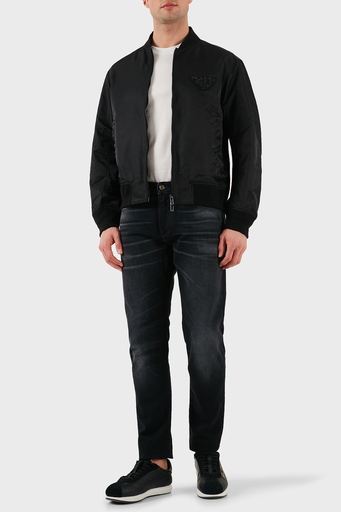 Emporio Armani Regular Fit Kolej Yaka Logolu Bomber Erkek Mont EM001865 AF15344 U8133 SİYAH - 3
