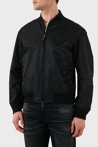 Emporio Armani Regular Fit Kolej Yaka Logolu Bomber Erkek Mont EM001865 AF15344 U8133 SİYAH - 4