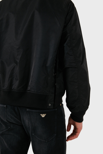 Emporio Armani Regular Fit Kolej Yaka Logolu Bomber Erkek Mont EM001865 AF15344 U8133 SİYAH - 5