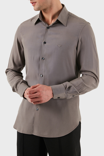 Emporio Armani Regular Fit Logolu Erkek Gömlek EM001537 AF14214 U6107 VİZON - 1