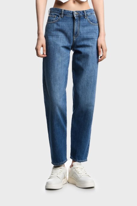 Emporio Armani Regular Fit Normal Bel Daralan Paça Jeans Bayan Kot Pantolon EW001502 AF12676 MB002 LACİVERT - 1