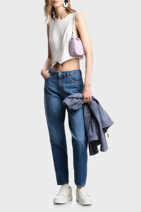 Emporio Armani Regular Fit Normal Bel Daralan Paça Jeans Bayan Kot Pantolon EW001502 AF12676 MB002 LACİVERT - 3