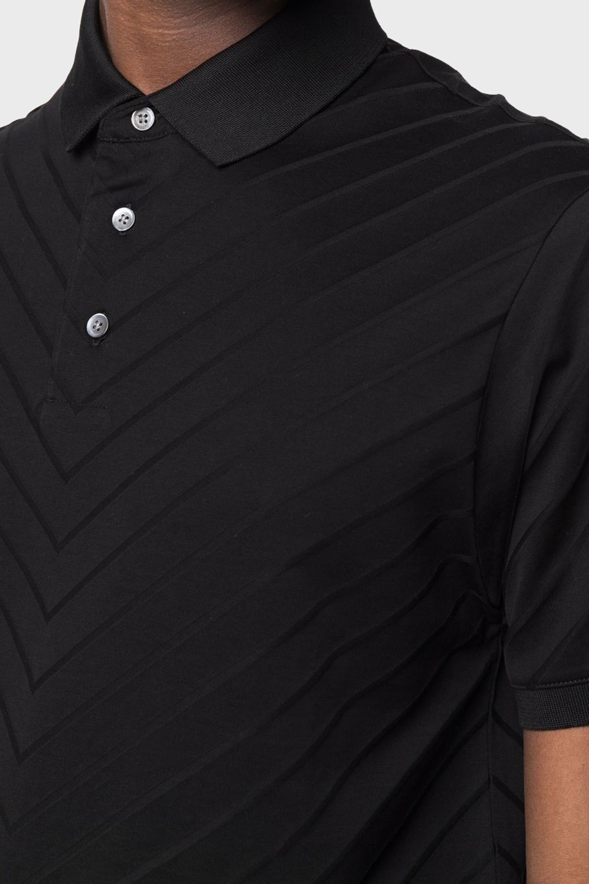 Emporio Armani Regular Fit Pamuklu Düğmeli T Shirt Erkek Polo 3L1FAF 1JGYZ 0055 SİYAH