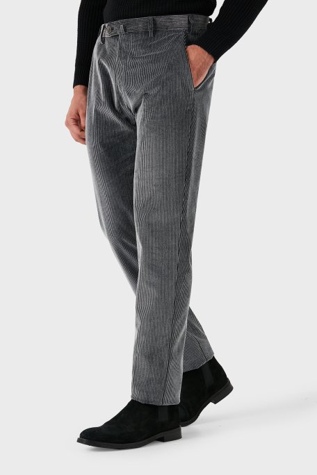 Emporio Armani Regular Fit Pamuklu Normal Bel Kadife Erkek Pantolon EM000076 TE11124 U8124 ANTRASİT - 3