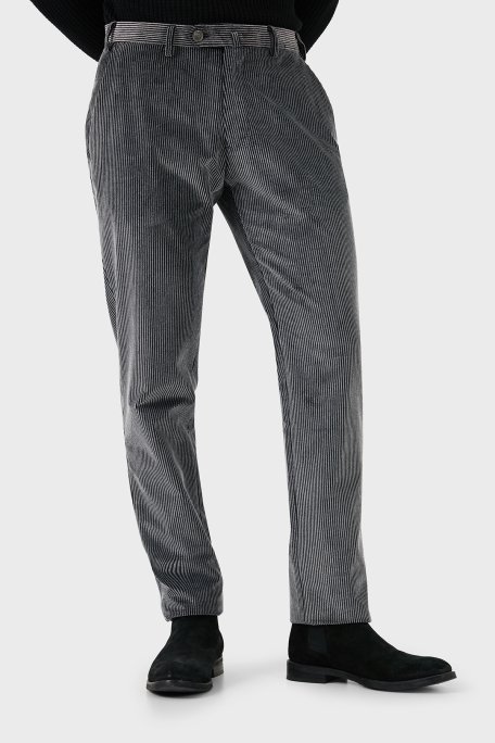 Emporio Armani Regular Fit Pamuklu Normal Bel Kadife Erkek Pantolon EM000076 TE11124 U8124 ANTRASİT - 4