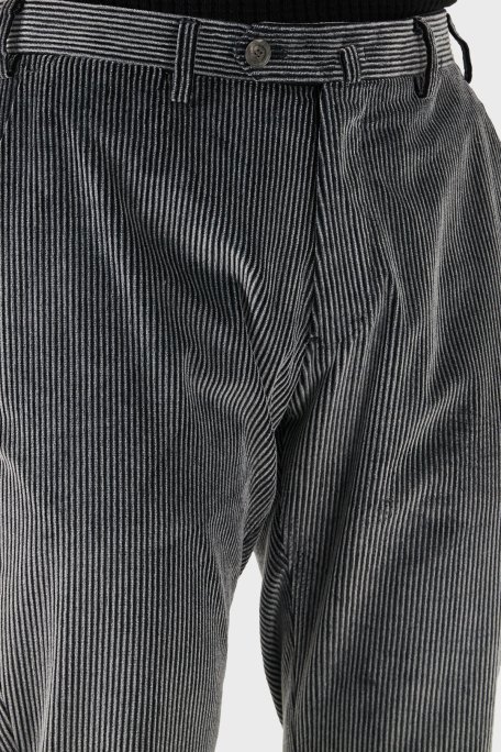 Emporio Armani Regular Fit Pamuklu Normal Bel Kadife Erkek Pantolon EM000076 TE11124 U8124 ANTRASİT - 5