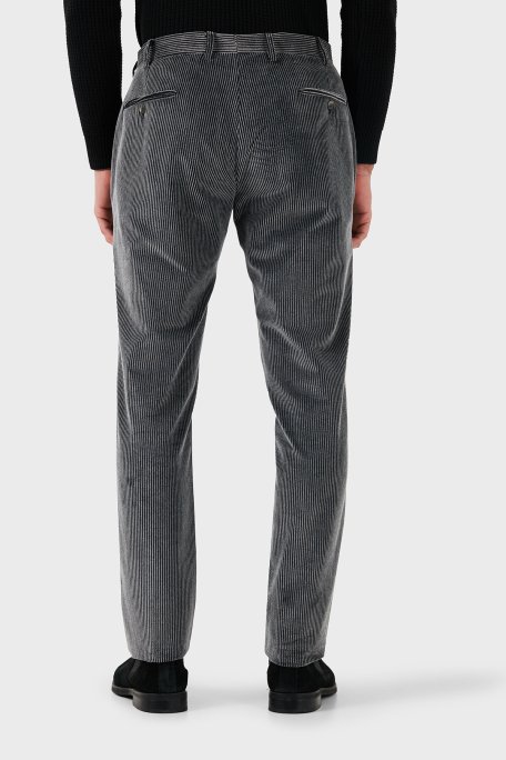 Emporio Armani Regular Fit Pamuklu Normal Bel Kadife Erkek Pantolon EM000076 TE11124 U8124 ANTRASİT - 6