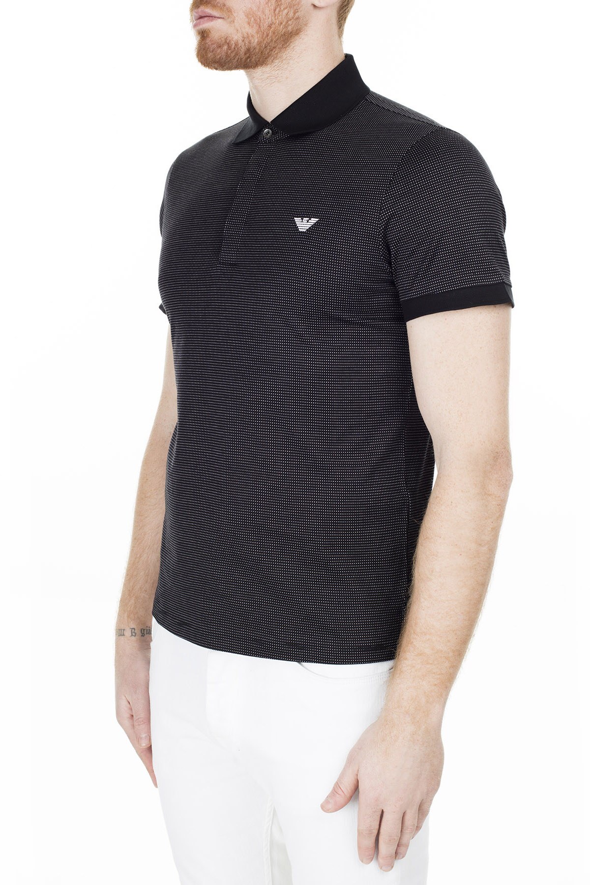 Emporio Armani Regular Fit T Shirt Erkek Polo 3H1F64 1JERZ F011 SİYAH