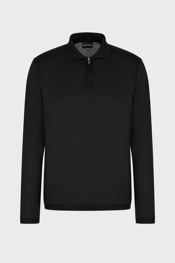 Emporio Armani Regular Fit Uzun Kollu Erkek Polo Yaka T Shirt 6R1F85 1JUVZ 0999 SİYAH - 2