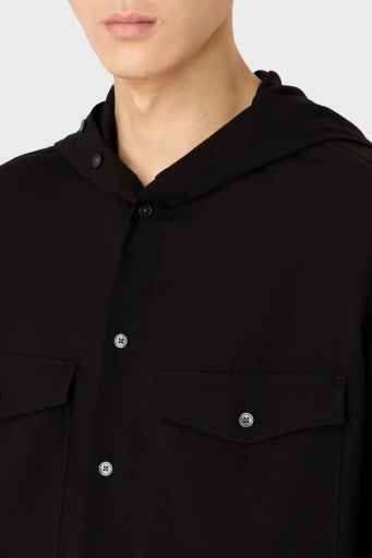 Emporio Armani Relaxed Fit Kapüşonlu Erkek Gömlek 3D1CG5 1NKGZ 0999 SİYAH - 11
