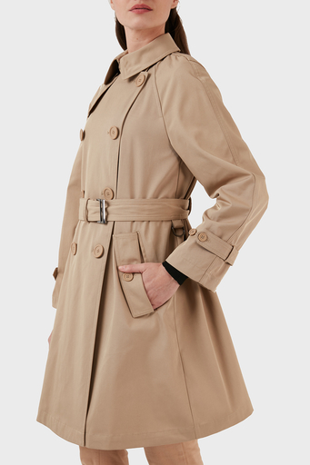 Emporio Armani Relaxed Fit Su İtici Nefes Alabilir Kemerli Yırtmaçlı Bayan Trençkot 3R2L72 2NHYZ 0132 CAMEL - 10