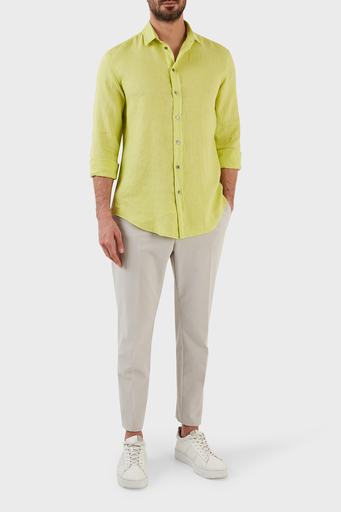 Emporio Armani Relaxed Fit Uzun Kollu Keten Erkek Gömlek D41SMD D10F1 517 FISTIK YEŞİL - 3