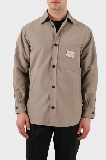 Emporio Armani Relaxed Fit Yama Cepli ve Logo Yamalı Erkek Gömlek Ceket EM001629 AF13770 U6107 VİZON - 7