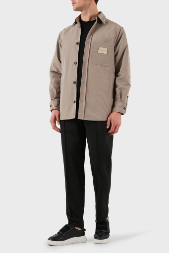 Emporio Armani Relaxed Fit Yama Cepli ve Logo Yamalı Erkek Gömlek Ceket EM001629 AF13770 U6107 VİZON - 9
