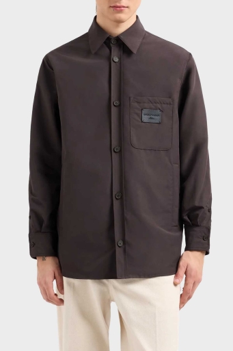 Emporio Armani Relaxed Fit Yama Cepli ve Logo Yamalı Erkek Gömlek Ceket EM001629 AF13770 U8168 SİYAH - 1