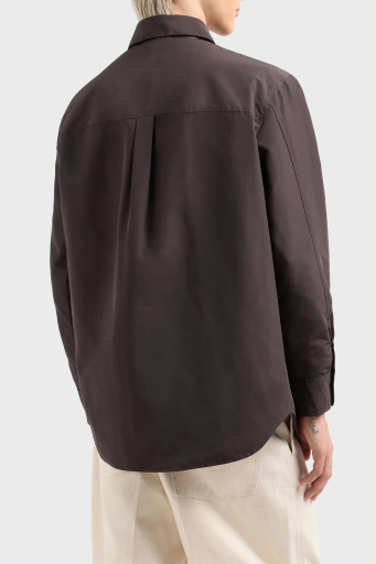 Emporio Armani Relaxed Fit Yama Cepli ve Logo Yamalı Erkek Gömlek Ceket EM001629 AF13770 U8168 SİYAH - 2
