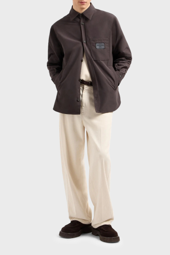 Emporio Armani Relaxed Fit Yama Cepli ve Logo Yamalı Erkek Gömlek Ceket EM001629 AF13770 U8168 SİYAH - 3
