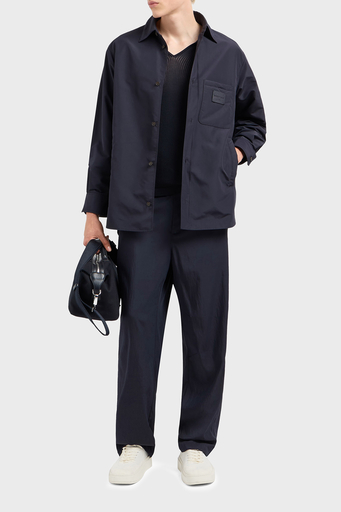 Emporio Armani Relaxed Fit Yama Cepli ve Logo Yamalı Erkek Gömlek Ceket EM001629 AF13770 UB118 LACİVERT - 3