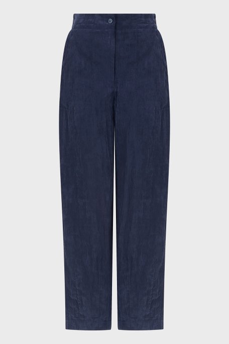 Emporio Armani Relaxed Fit Yüksek Bel Düz Paça Cupra Bayan Pantolon EW000654 AF12644 UB097 LACİVERT - 4