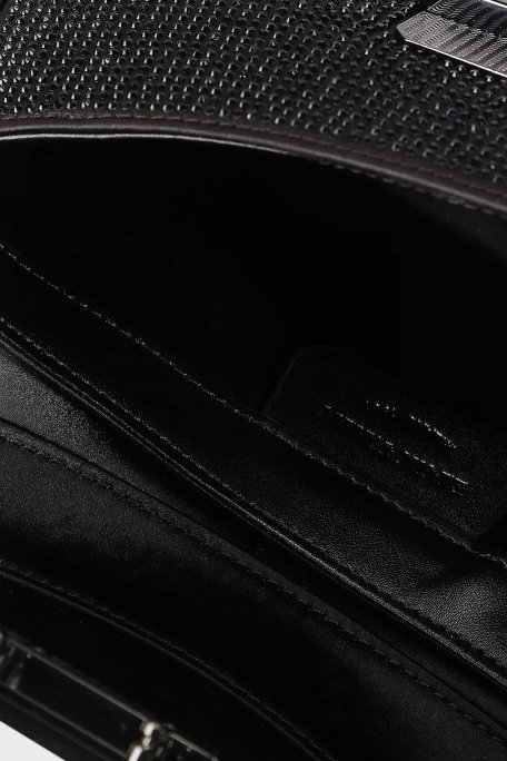 Emporio Armani Saten Logolu Elmas İşlemeli Ayarlanabilir Omuz Askılı Bayan Çanta Y3E244 YZZ9I8 1138 SİYAH - 3