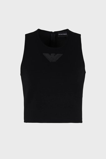 Emporio Armani Scuba Bisiklet Yaka Kolsuz Bayan Top 3D2K6A 2JZYZ 0999 SİYAH - 4